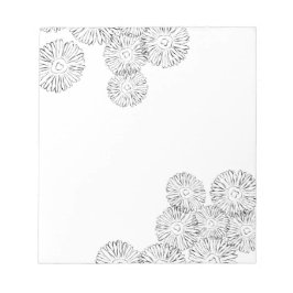 白黒抽象芸術春の花 ノートパッド