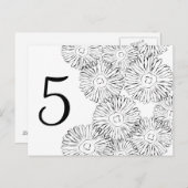 白黒抽象芸術春の花 ポストカード (正面/裏面)