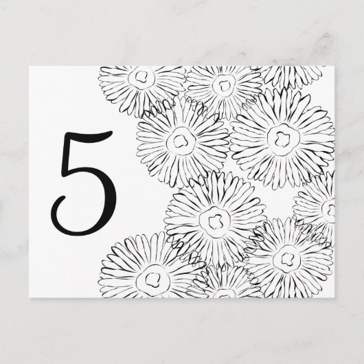 白黒抽象芸術春の花 ポストカード (正面)