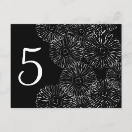 白黒抽象芸術春の花 ポストカード