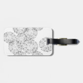 白黒抽象芸術春の花 ラゲッジタグ (裏面横)