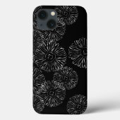 白黒抽象芸術春の花 Case-Mate iPhoneケース (裏面)