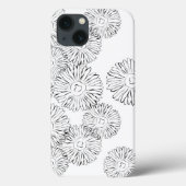 白黒抽象芸術春の花 Case-Mate iPhoneケース (裏面)