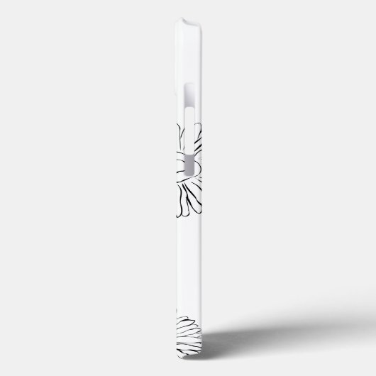 白黒抽象芸術春の花 Case-Mate iPhoneケース (裏面 / 左)