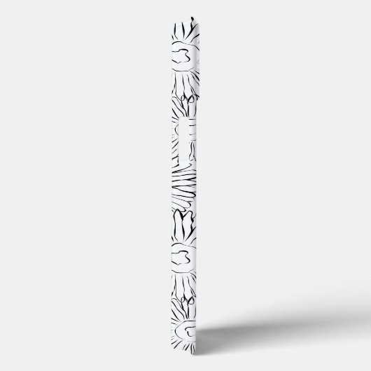 白黒抽象芸術春の花 Case-Mate iPhoneケース (裏面 / 右)