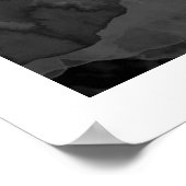 白黒抽象芸術景観 ポスター (角)