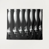 白黒抽象芸術構造 タペストリー (正面(横))