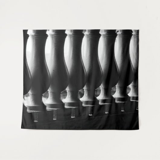 白黒抽象芸術構造 タペストリー (正面(横))