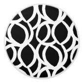 白黒抽象芸術模様セラミックプル セラミックノブ (正面)