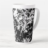 白黒抽象芸術氷形成 カフェラテマグ (右アングル)