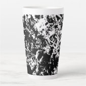 白黒抽象芸術氷形成 カフェラテマグ (正面)