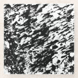 白黒抽象芸術氷形成 ガラスコースター
