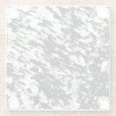 白黒抽象芸術氷形成 ガラスコースター (裏面)