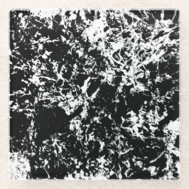 白黒抽象芸術氷形成 ガラスコースター