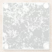 白黒抽象芸術氷形成 ガラスコースター (裏面)