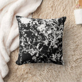 白黒抽象芸術氷形成 クッション (ブランケット)
