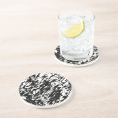 白黒抽象芸術氷形成 コースター (側面)