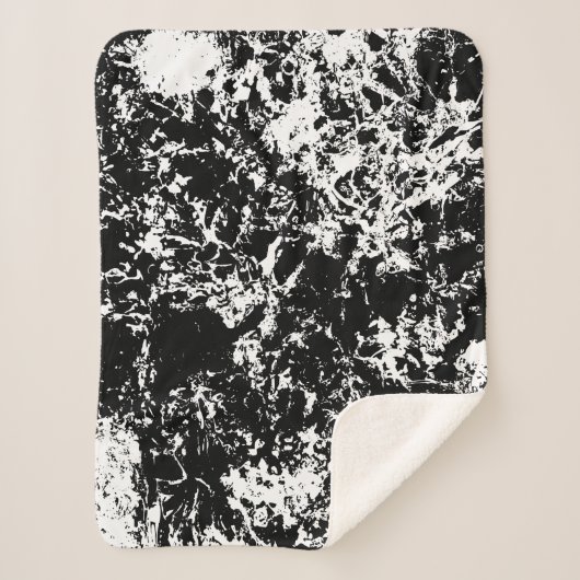 白黒抽象芸術氷形成 シェルパブランケット (正面)