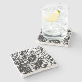 白黒抽象芸術氷形成 ストーンコースター (横)