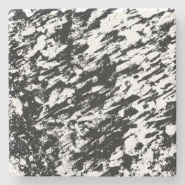 白黒抽象芸術氷形成 ストーンコースター