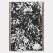 白黒抽象芸術氷形成 スローブランケット (正面縦)
