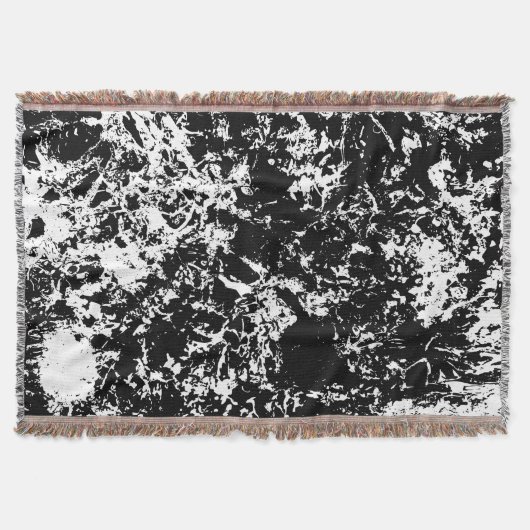 白黒抽象芸術氷形成 スローブランケット (正面)