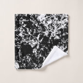 白黒抽象芸術氷形成 バスタオルセット (ウォッシュタオル)