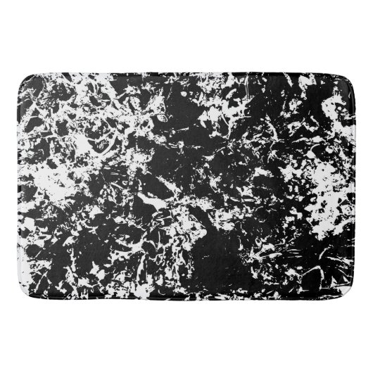 白黒抽象芸術氷形成 バスマット (正面)