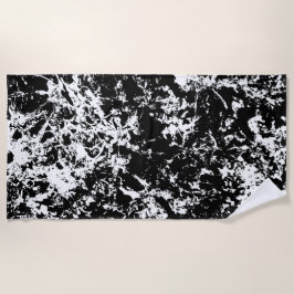 白黒抽象芸術氷形成 ビーチタオル