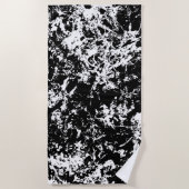 白黒抽象芸術氷形成 ビーチタオル (正面)