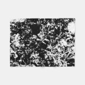 白黒抽象芸術氷形成 フリースブランケット (正面(横))