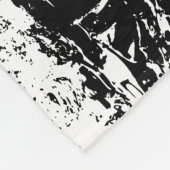 白黒抽象芸術氷形成 フリースブランケット (角)