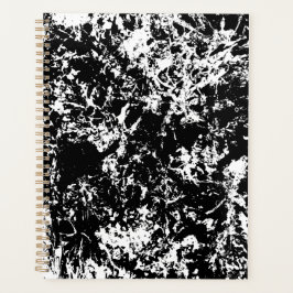 白黒抽象芸術氷形成 プランナー手帳