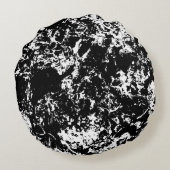 白黒抽象芸術氷形成 ラウンドクッション (裏面)