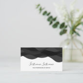 白黒抽象芸術波書道ビジネス 名刺 (スタンド正面)