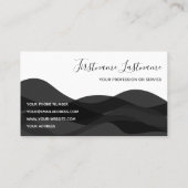 白黒抽象芸術波書道ビジネス 名刺 (裏面)