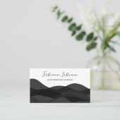 白黒抽象芸術波書道 名刺 (スタンド正面)