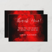 白黒抽象芸術煙カスタム サンキューカード (正面/裏面)