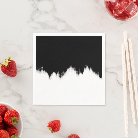 白黒抽象芸術紙ナプキン スタンダードカクテルナプキン (インサイチュ)