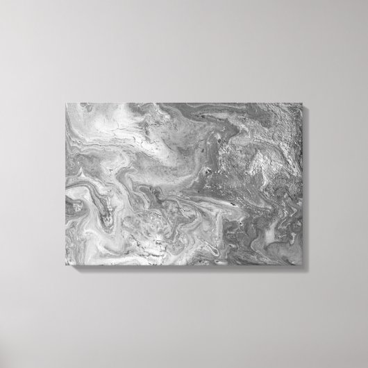 白黒抽象芸術絵画ズ キャンバスプリント (正面)