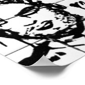 白黒抽象芸術絵画ズ ポスター (角)