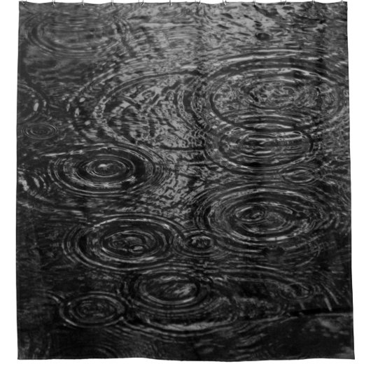 白黒抽象芸術絵画 シャワーカーテン (正面)