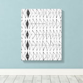 白黒抽象芸術線の形状パタアートーン キャンバスプリント (インサイチュ (ウッドフロア))