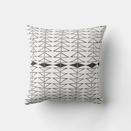 白黒抽象芸術線の形状パタ予測できなーン クッション (裏面)