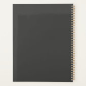 白黒抽象芸術線の形状パーソナライズされた プランナー手帳 (裏面)