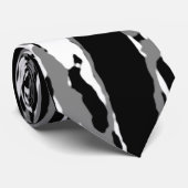 白黒抽象芸術線プリント ネクタイ (ロール)
