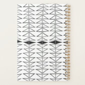 白黒抽象芸術線図形パーソナライズされたPla プランナー手帳 (裏面)