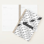 白黒抽象芸術線図形パーソナライズされたPla プランナー手帳 (ディスプレー)