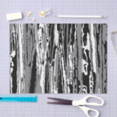 白黒抽象芸術線形プリント 薄葉紙 (クラフト)