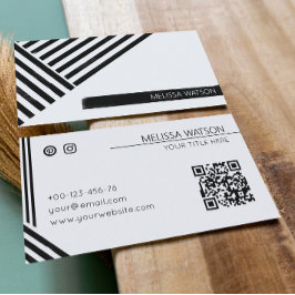 白黒抽象芸術線(アーバンモダン) 名刺